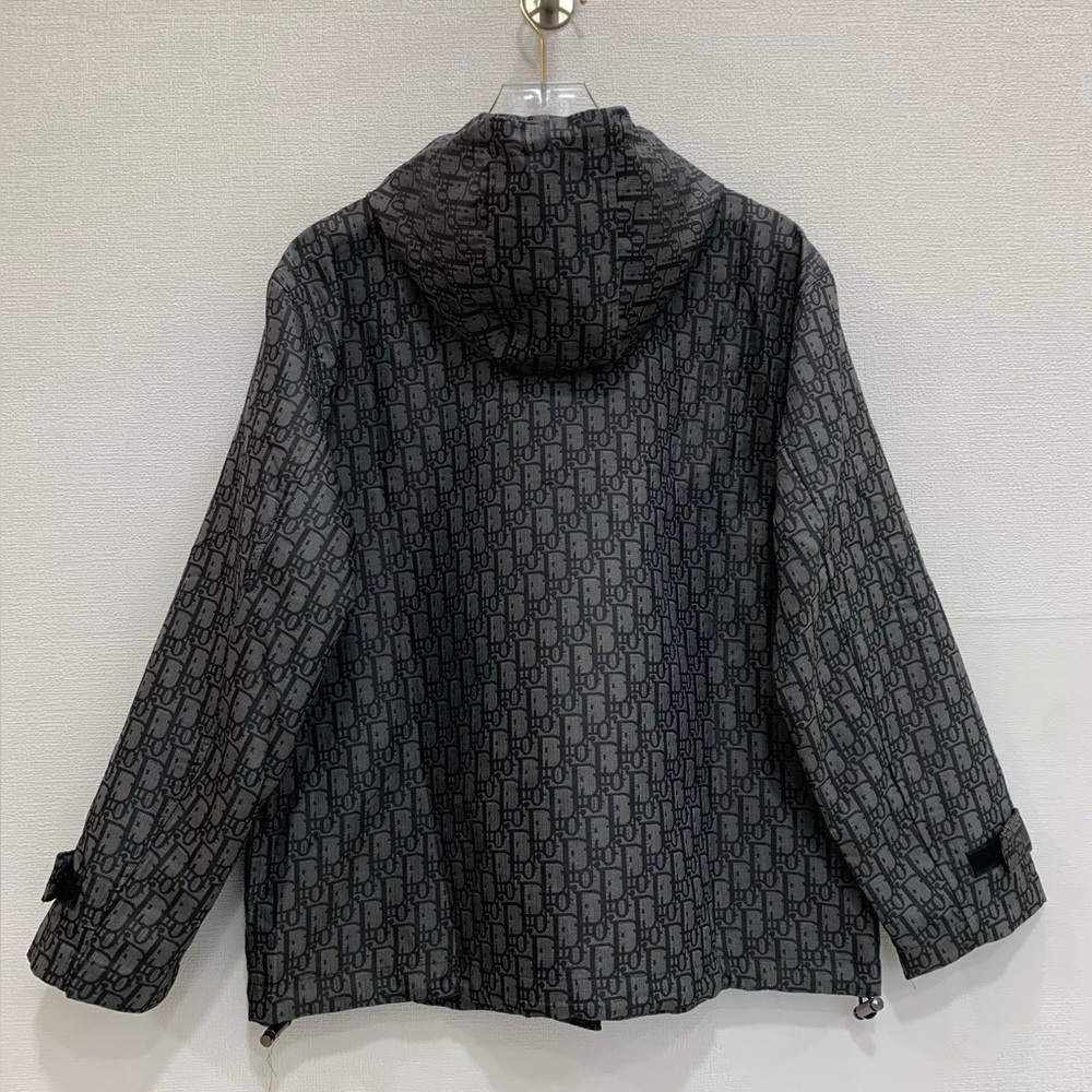 Dior Grey Oblique Monogram Hooded Windbreaker Jacket - Picture 2 of 7